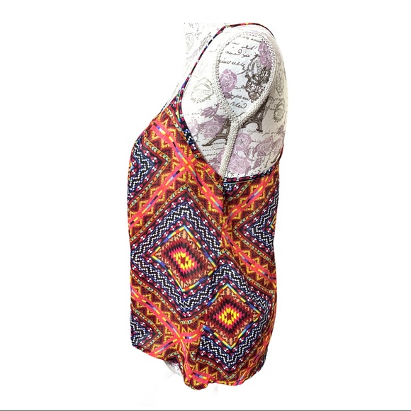Aztec & Colorful Pattern Tank Top.Open back M - Picture 9 of 14
